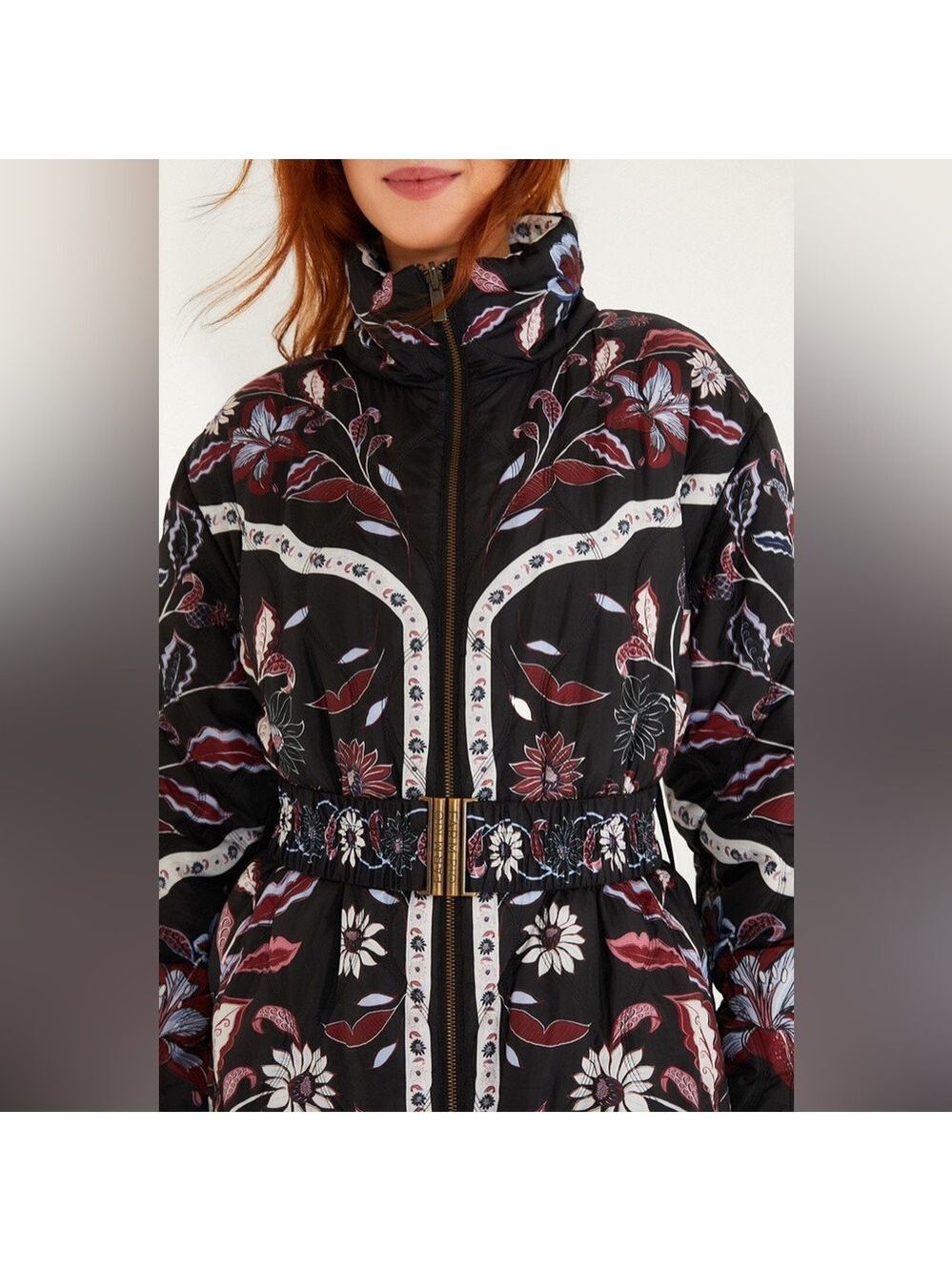 Farm Rio Black Marcelle Reversible Maxi Puffer Jacket - Picture 3 of 12